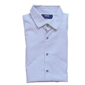 Excellent Vilebrequin Short Sleeve Shirt Blue White Size Large 100% Cotton